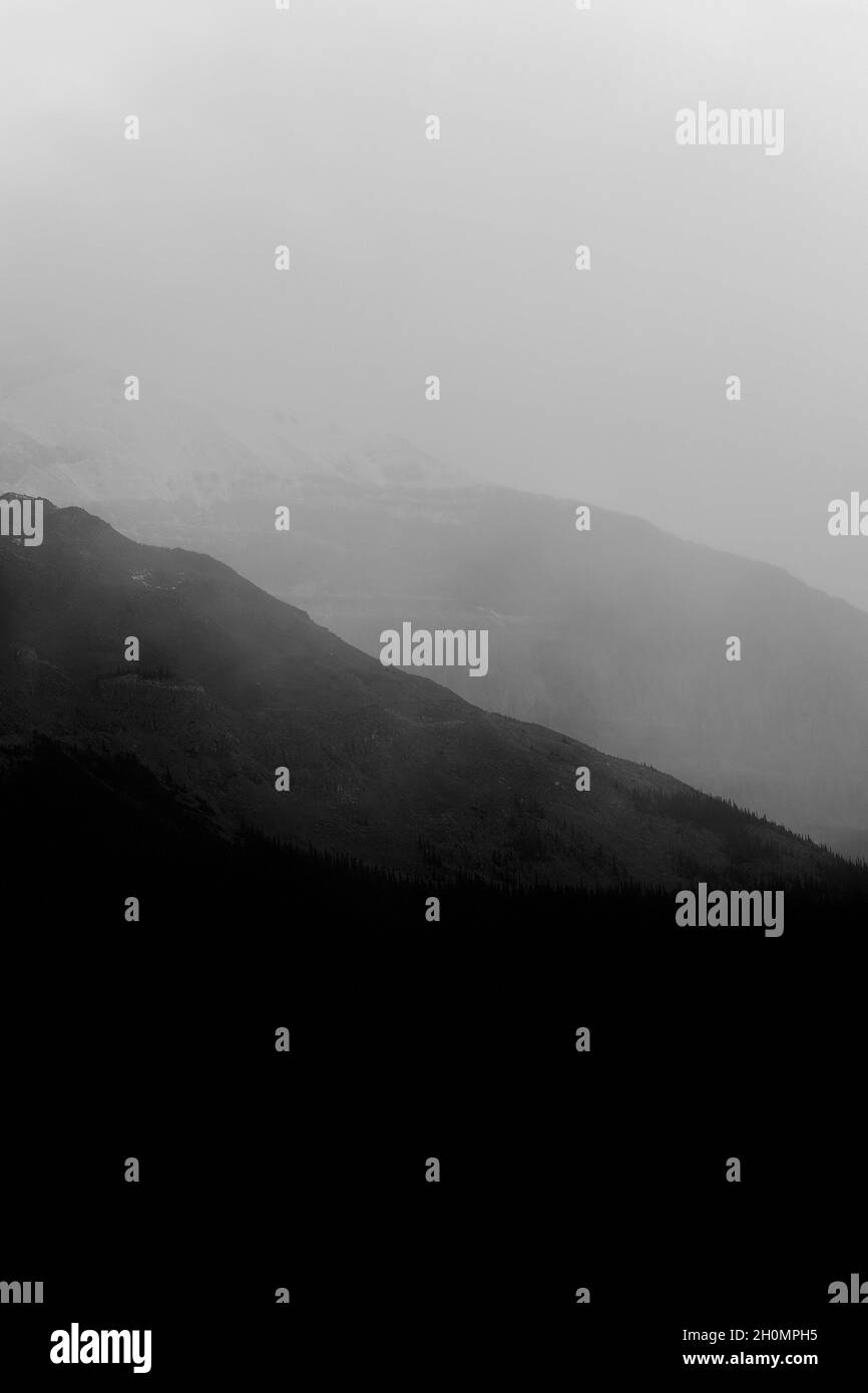 Rocky mountains in black and white, Canada Stock Photo - Alamy