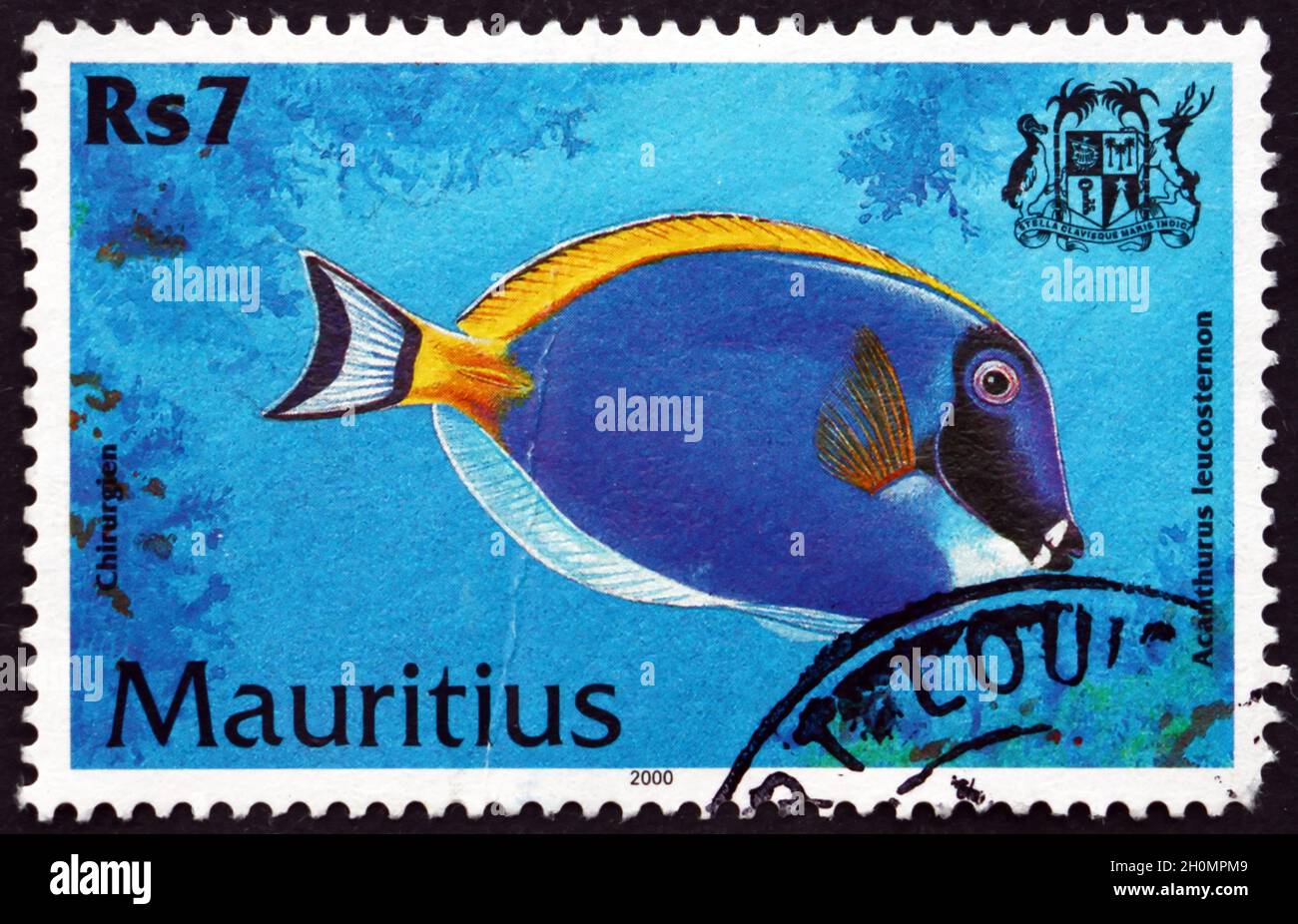 MAURITIUS CIRCA 2000 a stamp printed in Mauritius shows Powder blue