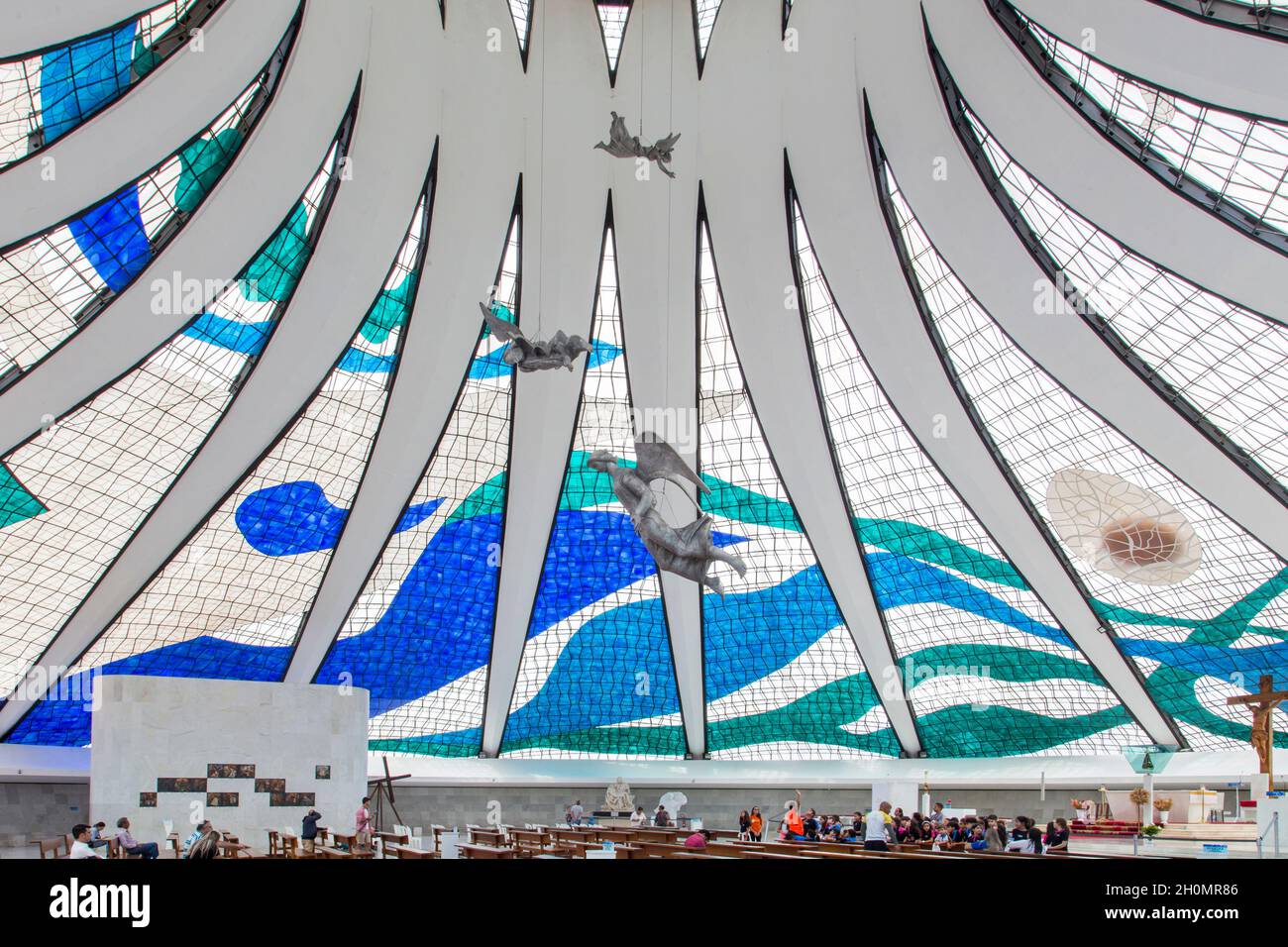 Catedral Metropolitana de Brasília architecture by Oscar Niemeyer  Brasília Brasil Stock Photo