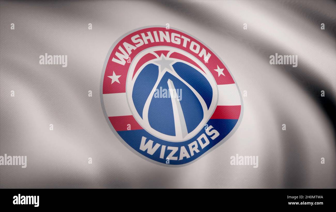 Basketball Washington Wizards flag is waving on transparent background ...