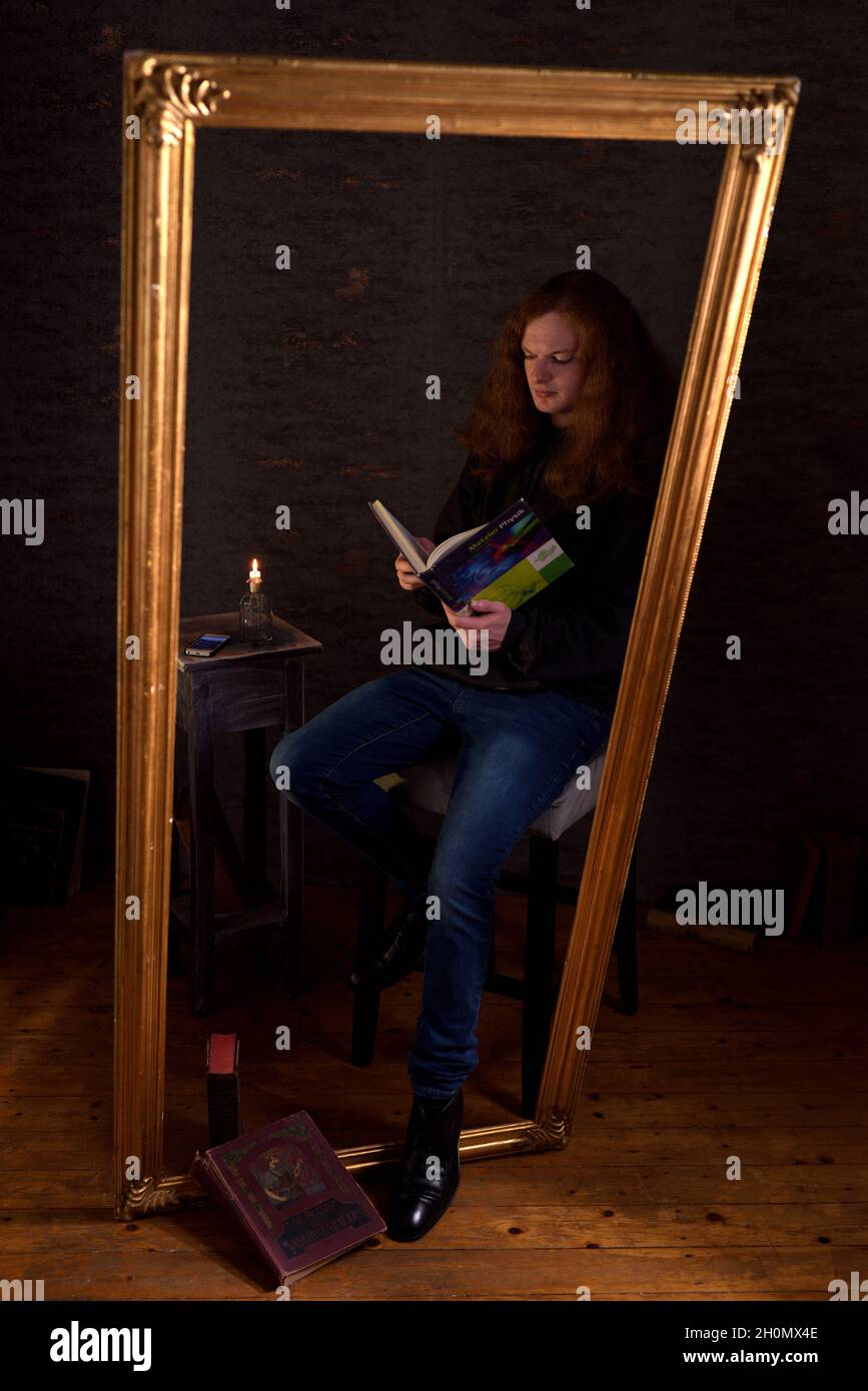 Belesen, well-read Stock Photo