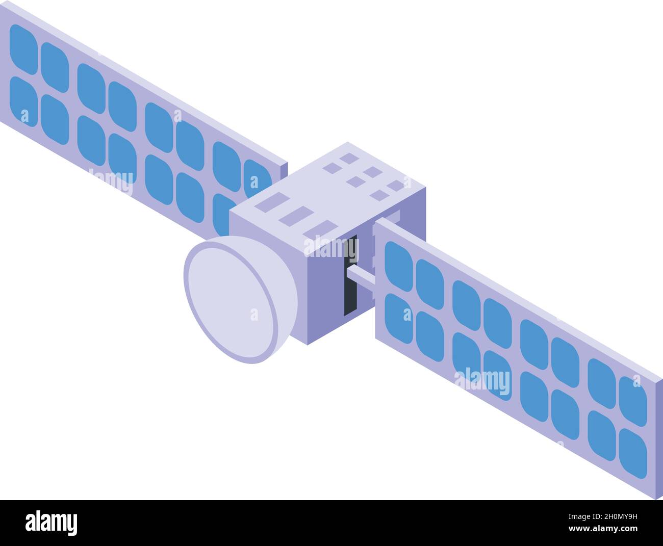 Space satellite icon isometric vector. Antenna station. Spaceship system Stock Vector