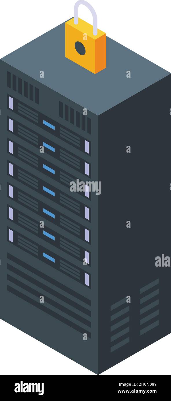 Server rack icon isometric vector. Room center. Computer data Stock ...