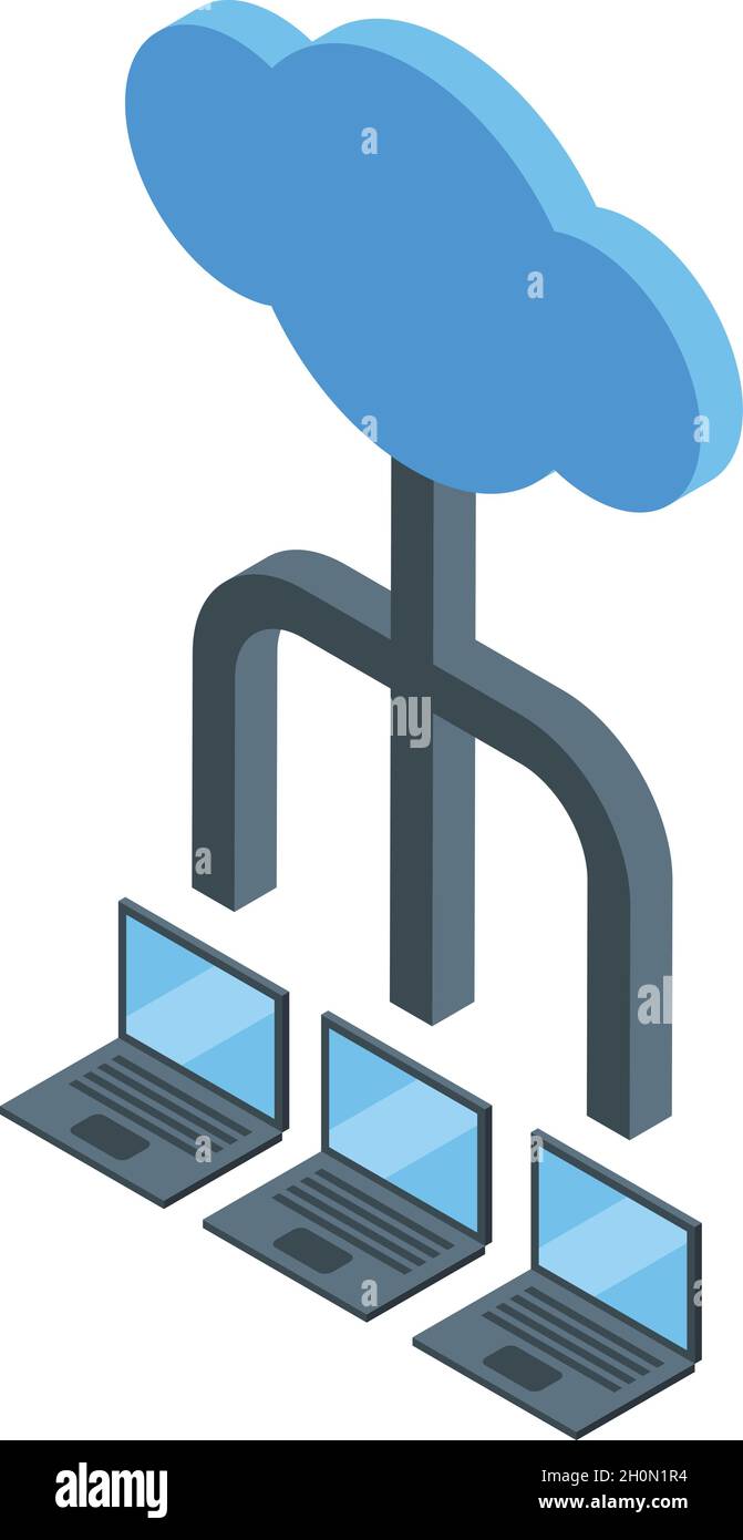 Cloud network icon isometric vector. Data system. Business server Stock Vector