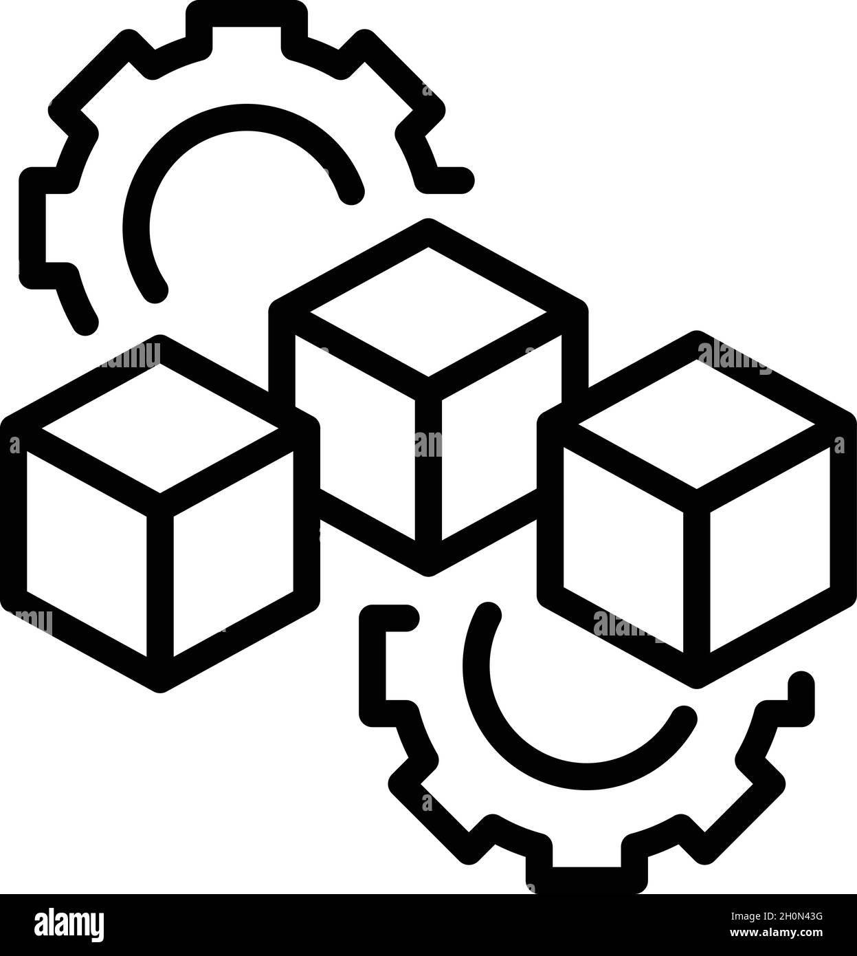 Vr gear system icon outline vector. Virtual platform. Game video Stock ...