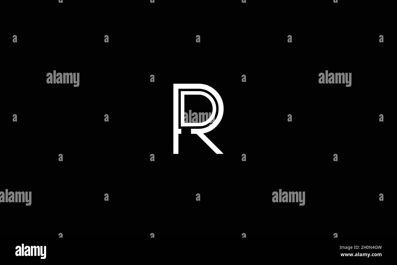 LETTERS RD LOGO DESIGN WITH NEGATIVE SPACE EFFECT FOR ILLUSTRATION USE Stock Vector