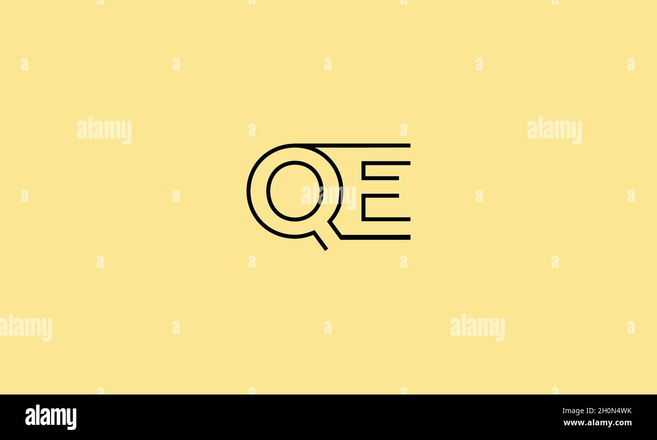 LETTERS QE LOGO DESIGN WITH NEGATIVE SPACE EFFECT FOR ILLUSTRATION USE Stock Vector