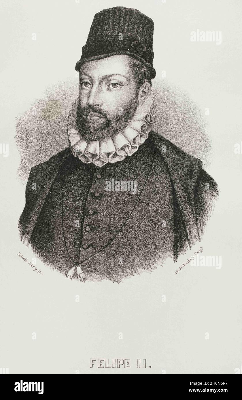 Philip II (1527-1598). King of Spain (1556-1598). Portrait ...