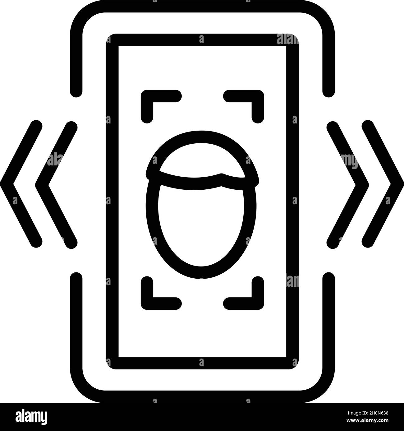 Vr face recognition icon outline vector. Virtual tour. Digital reality ...