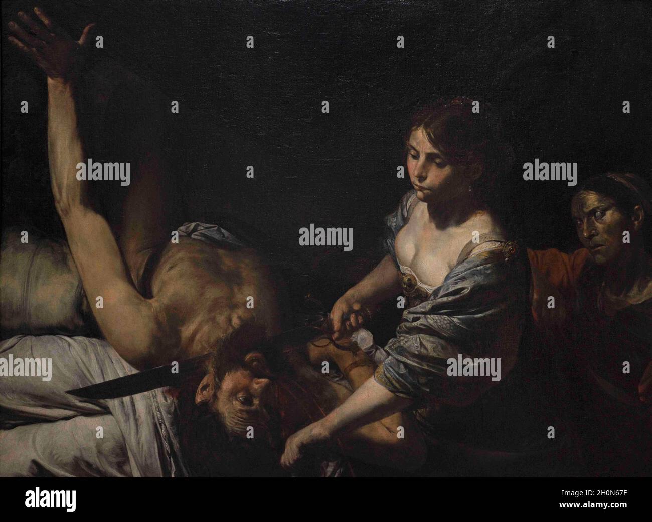 Valentin de Boulogne (1591-1632). French Baroque painter. Judith and Holofernes, 1624. Oil on canvas. National Museum of Fine Arts. Valletta. Malta. Stock Photo