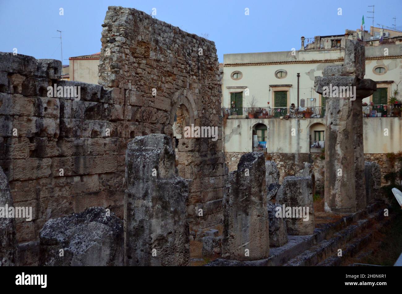 Some photos from the beautiful city of Syracuse, ancient Greek colony, taken during a summer trip to Sicily. Stock Photo