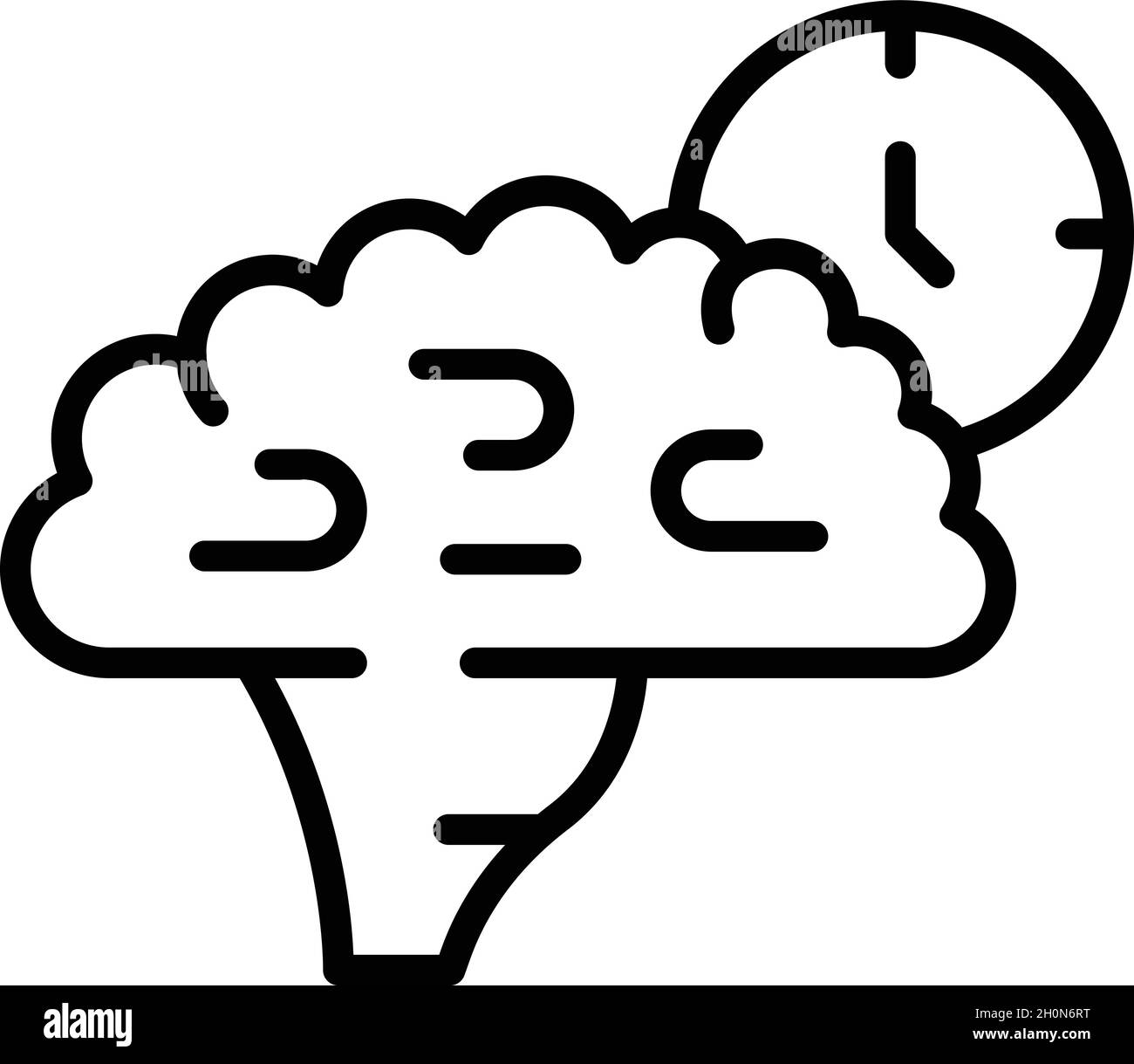 Brain timing icon outline vector. Visual cognitive. Science system ...