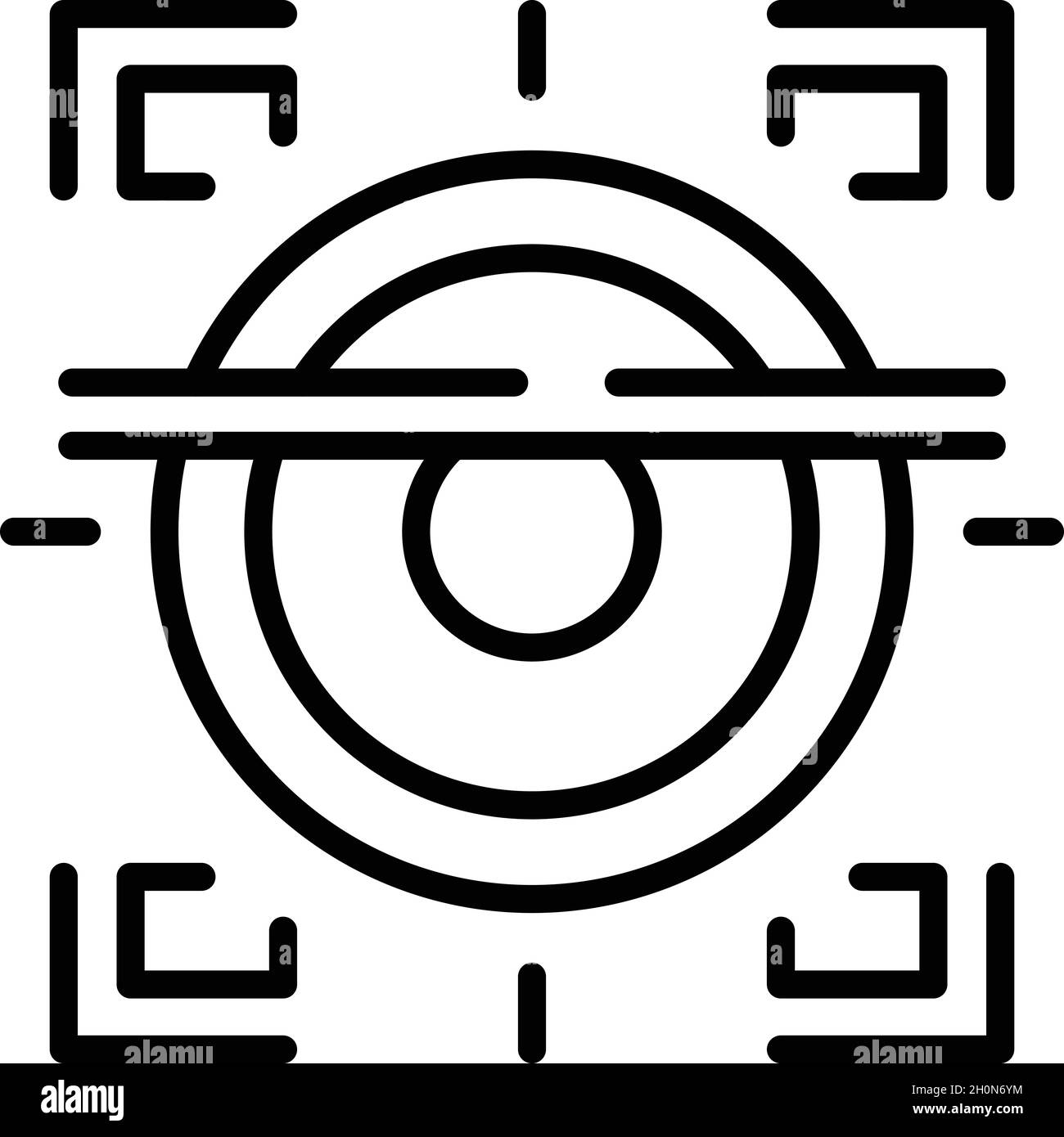 Eye analysis icon outline vector. Brain system. Science optic Stock ...