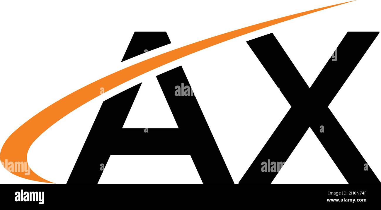 LETTERS AX LOGO DESIGN WITH NEGATIVE SPACE EFFECT FOR ILLUSTRATION USE Stock Vector
