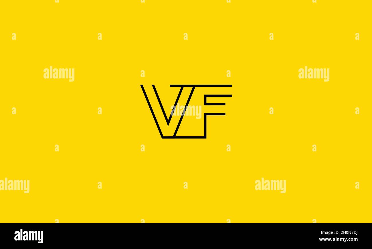 LETTERS VF LOGO DESIGN WITH NEGATIVE SPACE EFFECT FOR ILLUSTRATION USE Stock Vector