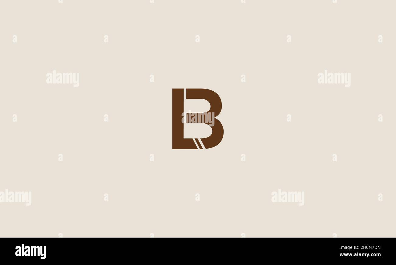 LETTERS LB LOGO DESIGN WITH NEGATIVE SPACE EFFECT FOR ILLUSTRATION USE Stock Vector