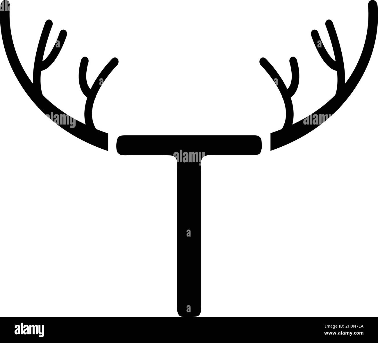 LETTER T LOGO WITH RAINDEER ICON FOR ILLUSTRATION USE Stock Vector