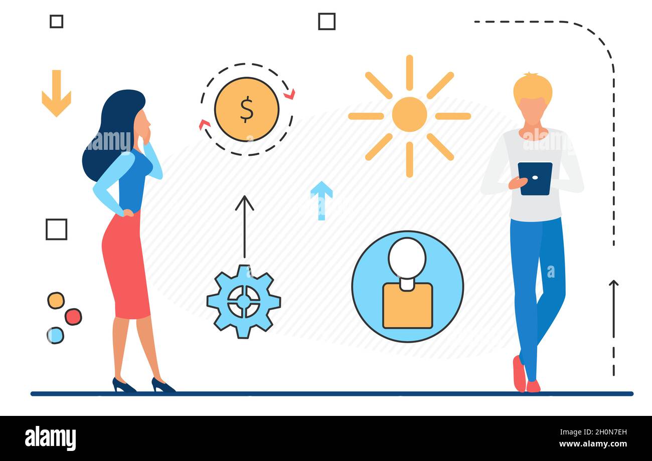 Business development and communication vector illustration. Cartoon