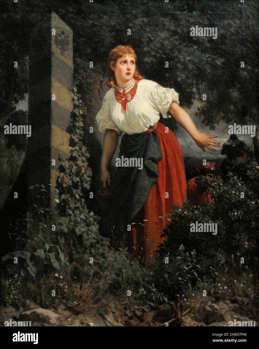 Artur Grottger (1837-1867). Polish painter. Crossing the Border, 1865. 19th Century Polish Art Gallery (Sukiennice Museum). National Museum of Krakow. Stock Photo