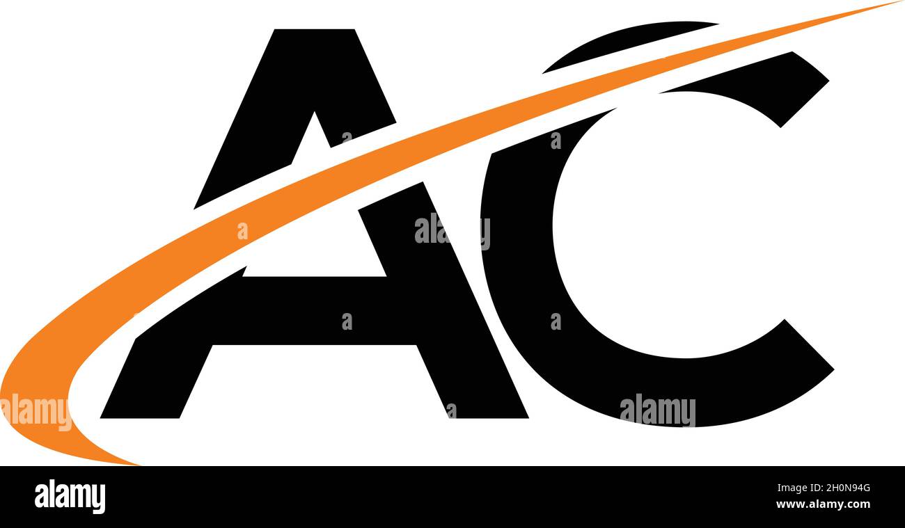 LETTERS AC LOGO DESIGN WITH NEGATIVE SPACE EFFECT FOR ILLUSTRATION USE Stock Vector