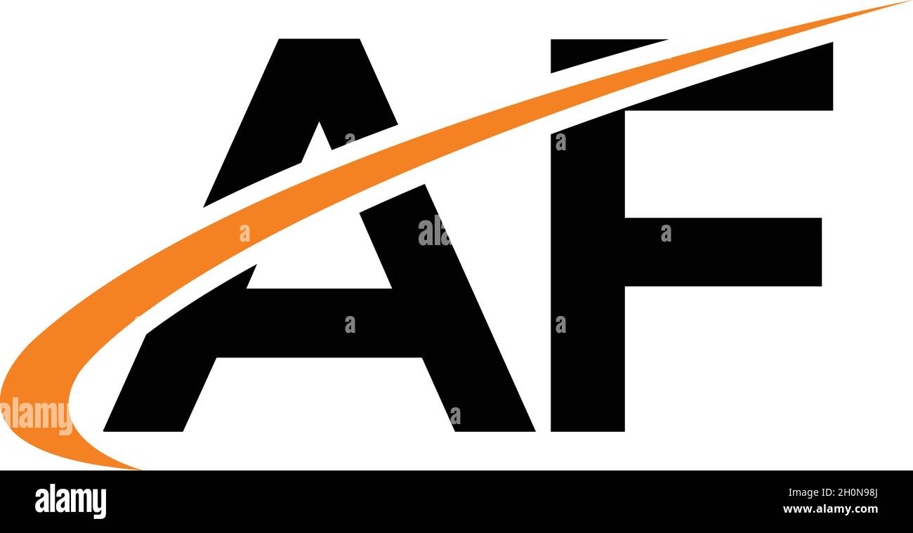 LETTERS AF LOGO DESIGN WITH NEGATIVE SPACE EFFECT FOR ILLUSTRATION USE Stock Vector