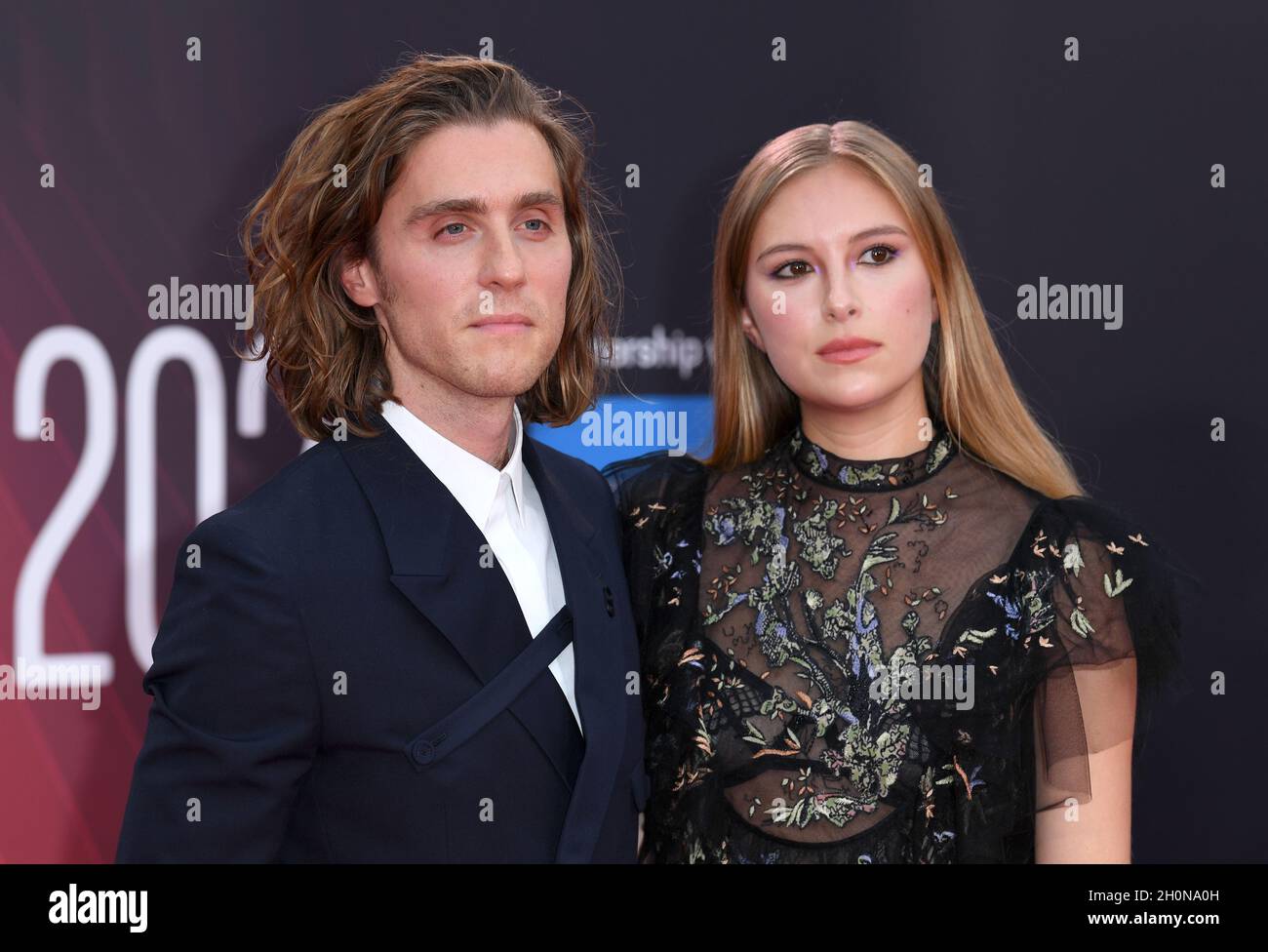 October 13th, 2021, London, UK. Jack Farthing, Hanako Footman arriving