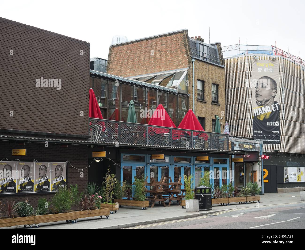 Front view of the Young Vic Theatre in The Cut in South London Stock Photo