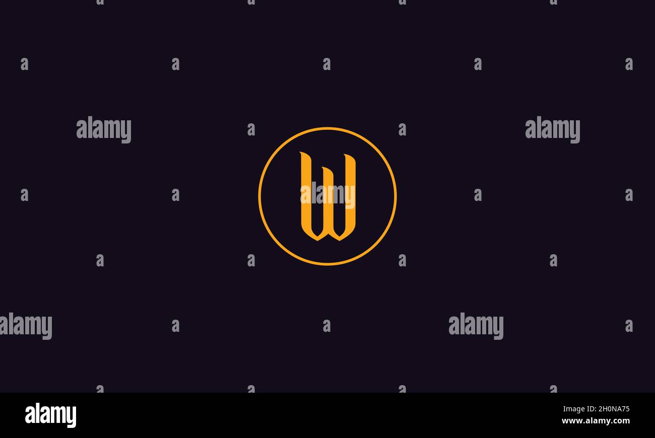 LETTER W LOGO DESIGN WITH NEGATIVE SPACE EFFECT FOR ILLUSTRATION USE Stock Vector