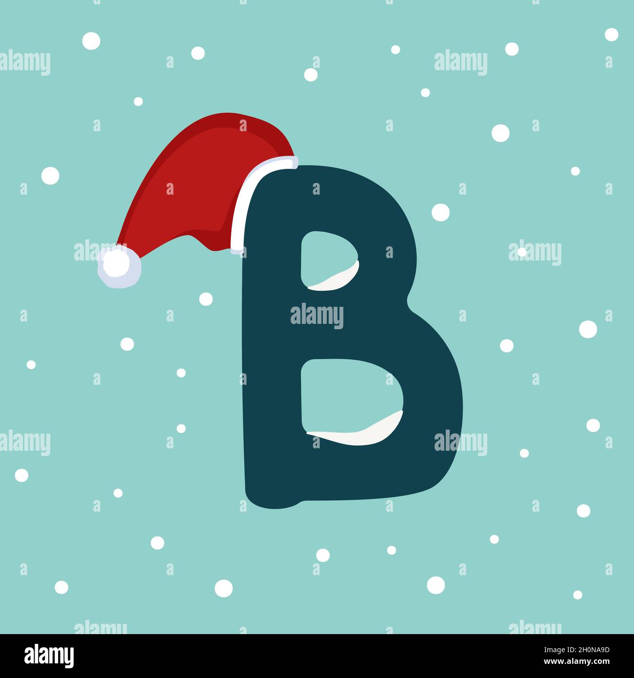 https://c8.alamy.com/comp/2H0NA9D/letter-b-with-snow-and-red-santa-claus-hat-festive-font-for-christmas-and-new-year-2H0NA9D.jpg