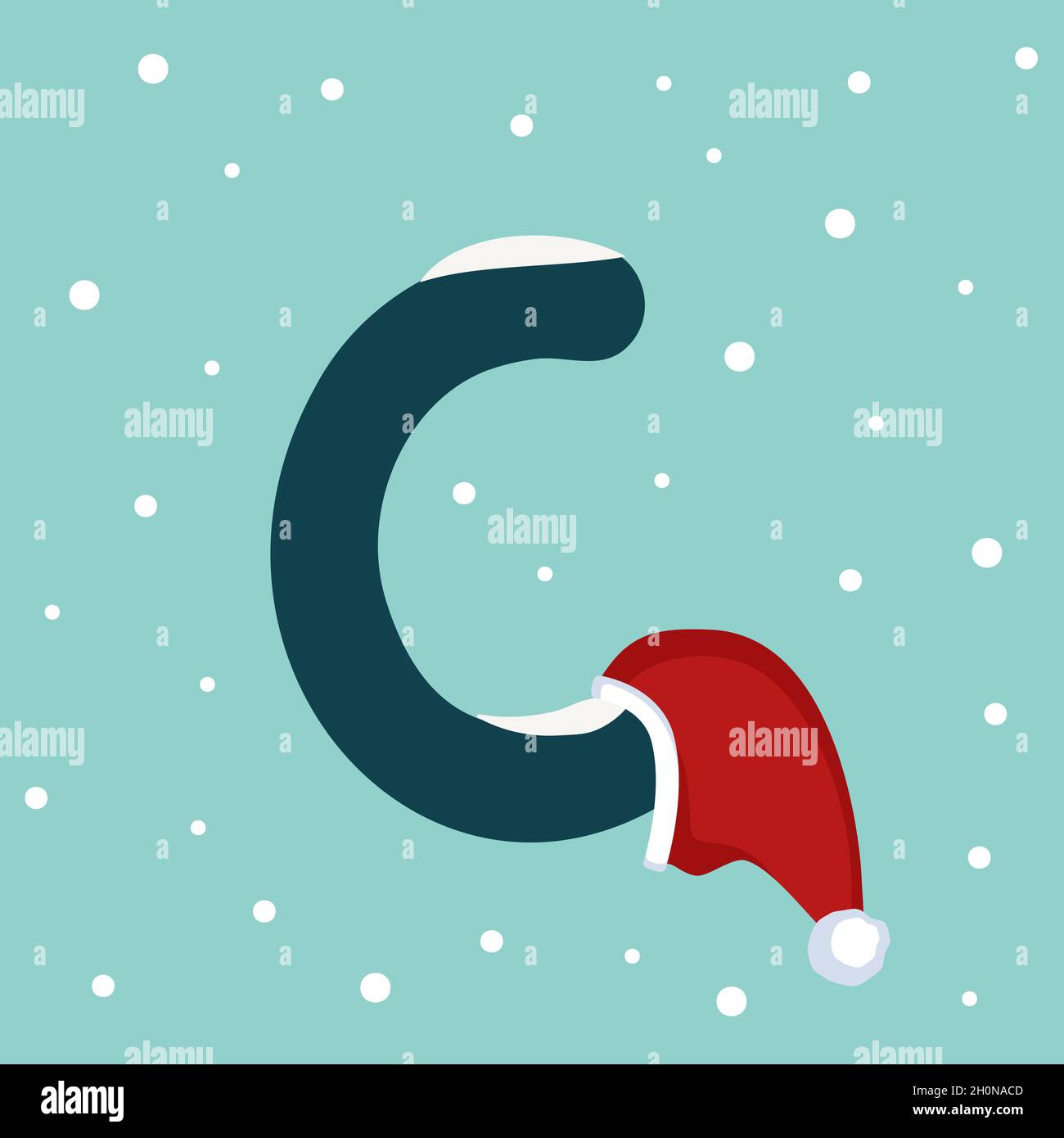 https://c8.alamy.com/comp/2H0NACD/letter-c-with-snow-and-red-santa-claus-hat-festive-font-for-christmas-and-new-year-2H0NACD.jpg