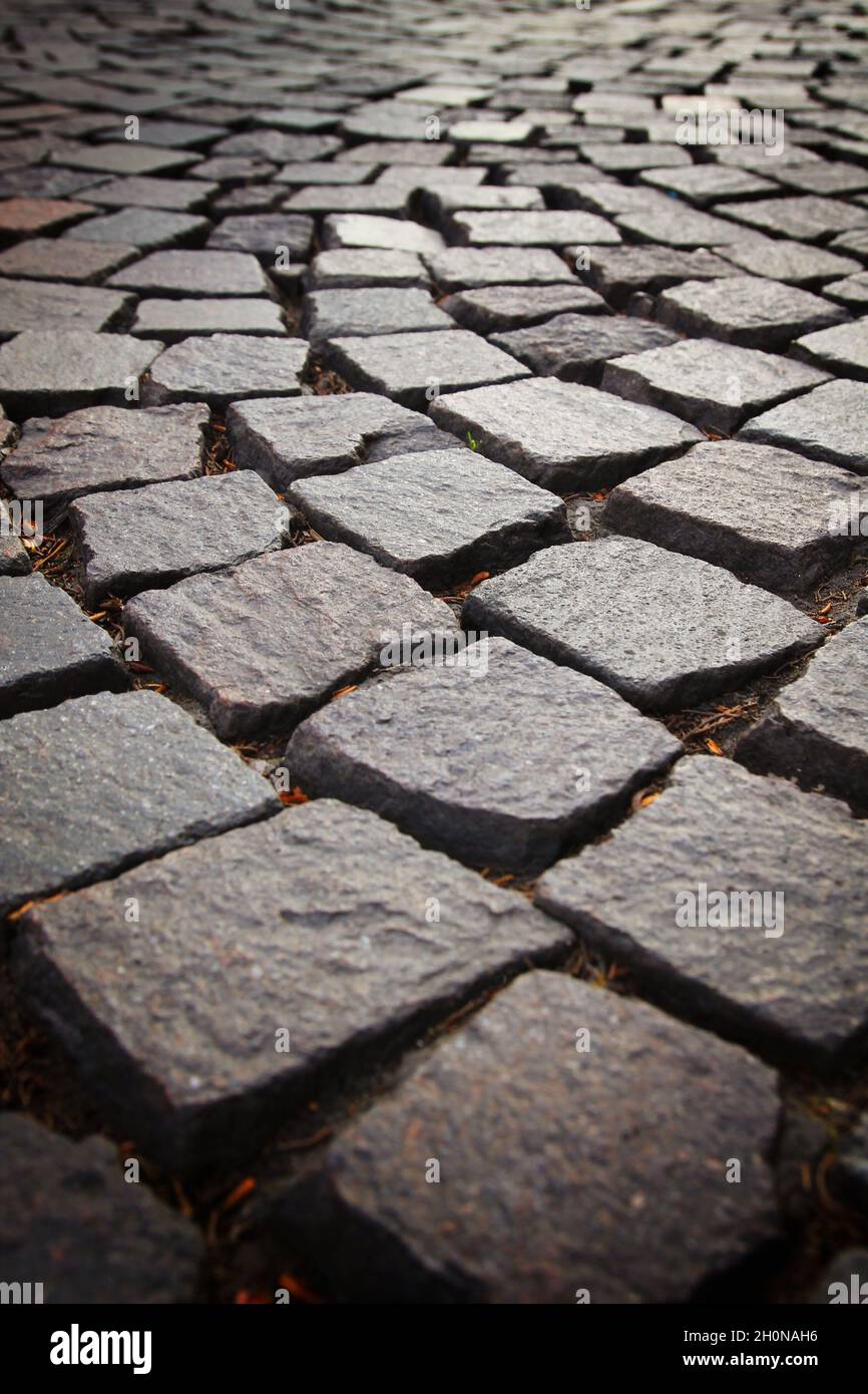 cobblestone, stone pavement texture in the city Stock Photo - Alamy