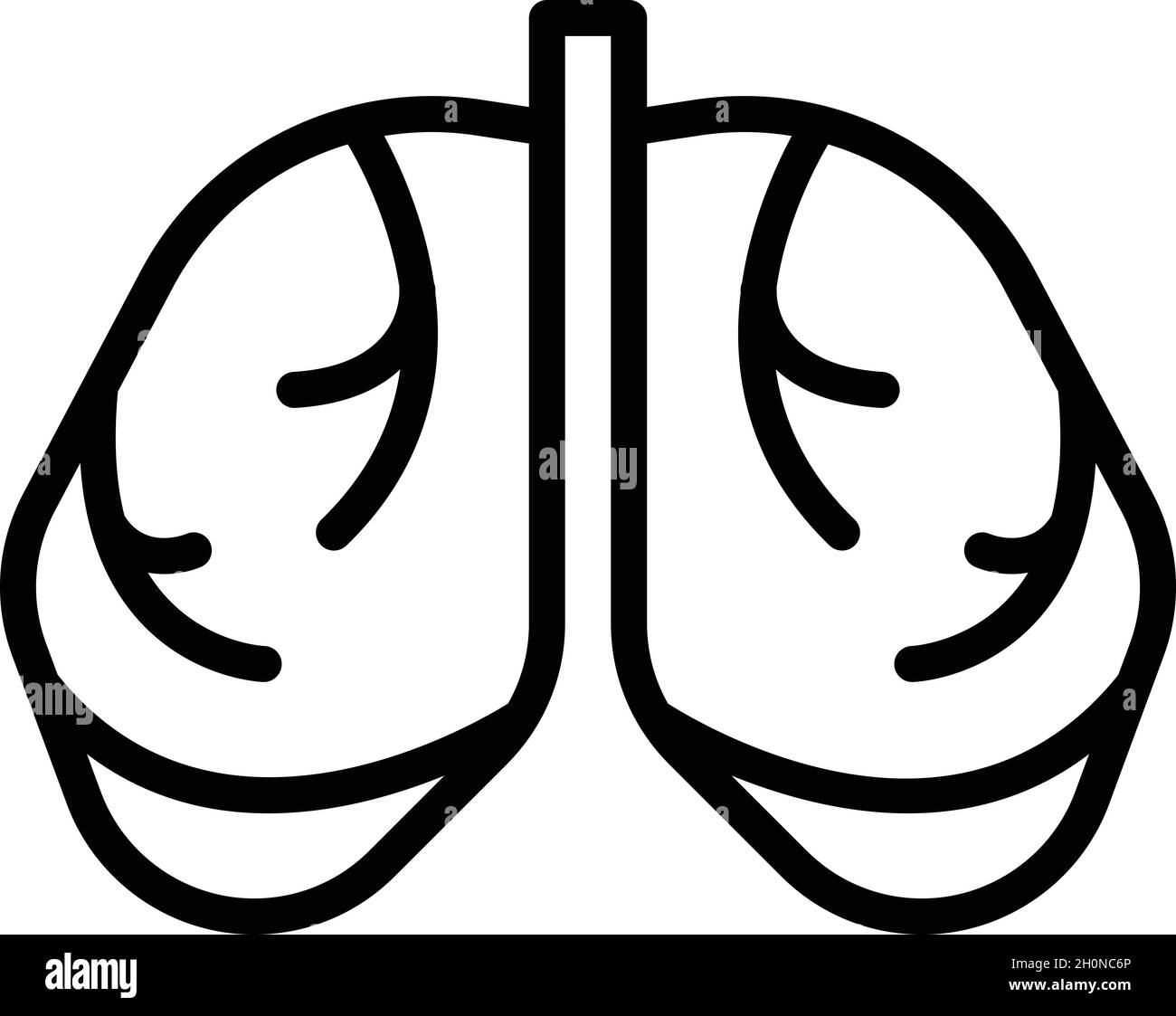 Healthy lungs icon outline vector. Medical xray. Patient lung Stock ...