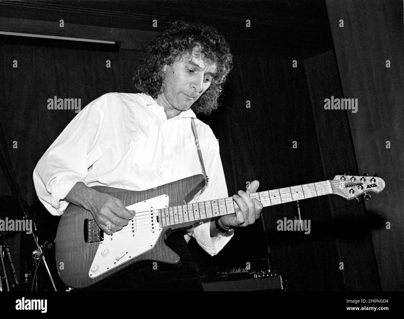 English guitarist Albert Lee performing in London, England in 1988