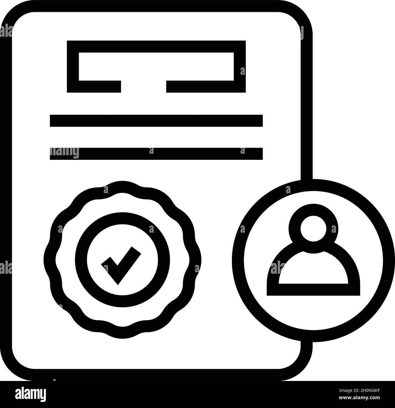 Medical certificate icon outline vector. Doctor health. Corona insurance Stock Vector