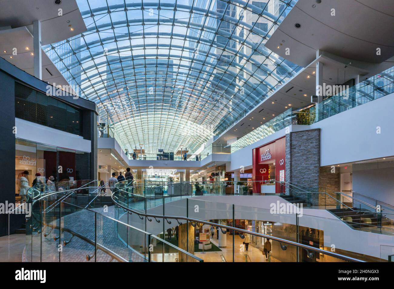 Calgary, Alberta, Canada - 27 September 2021: Interior of The Core Shopping Centre in Downtown Calgary Stock Photo