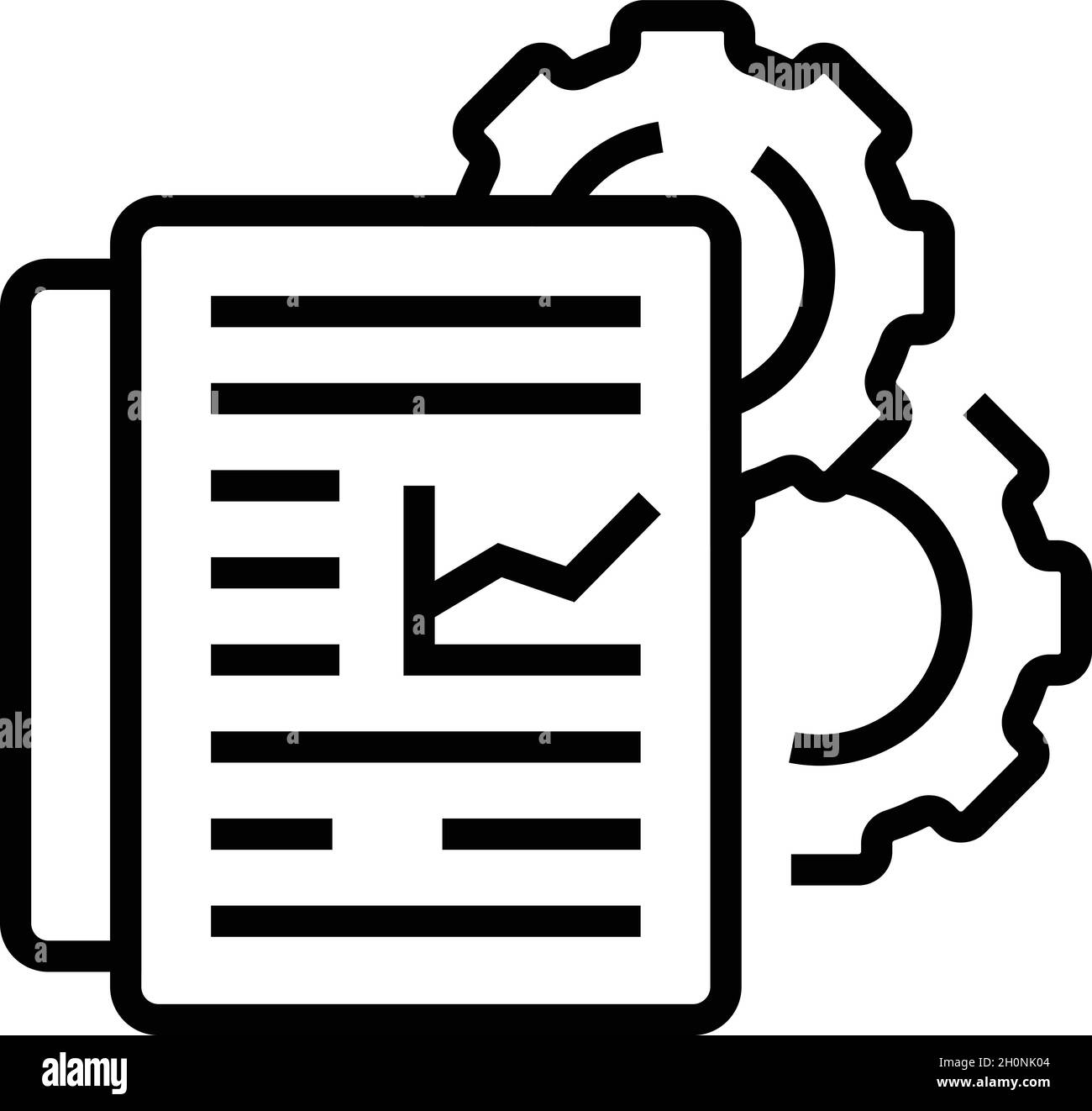 Gear papers icon outline vector. Paper document. Manual data Stock ...