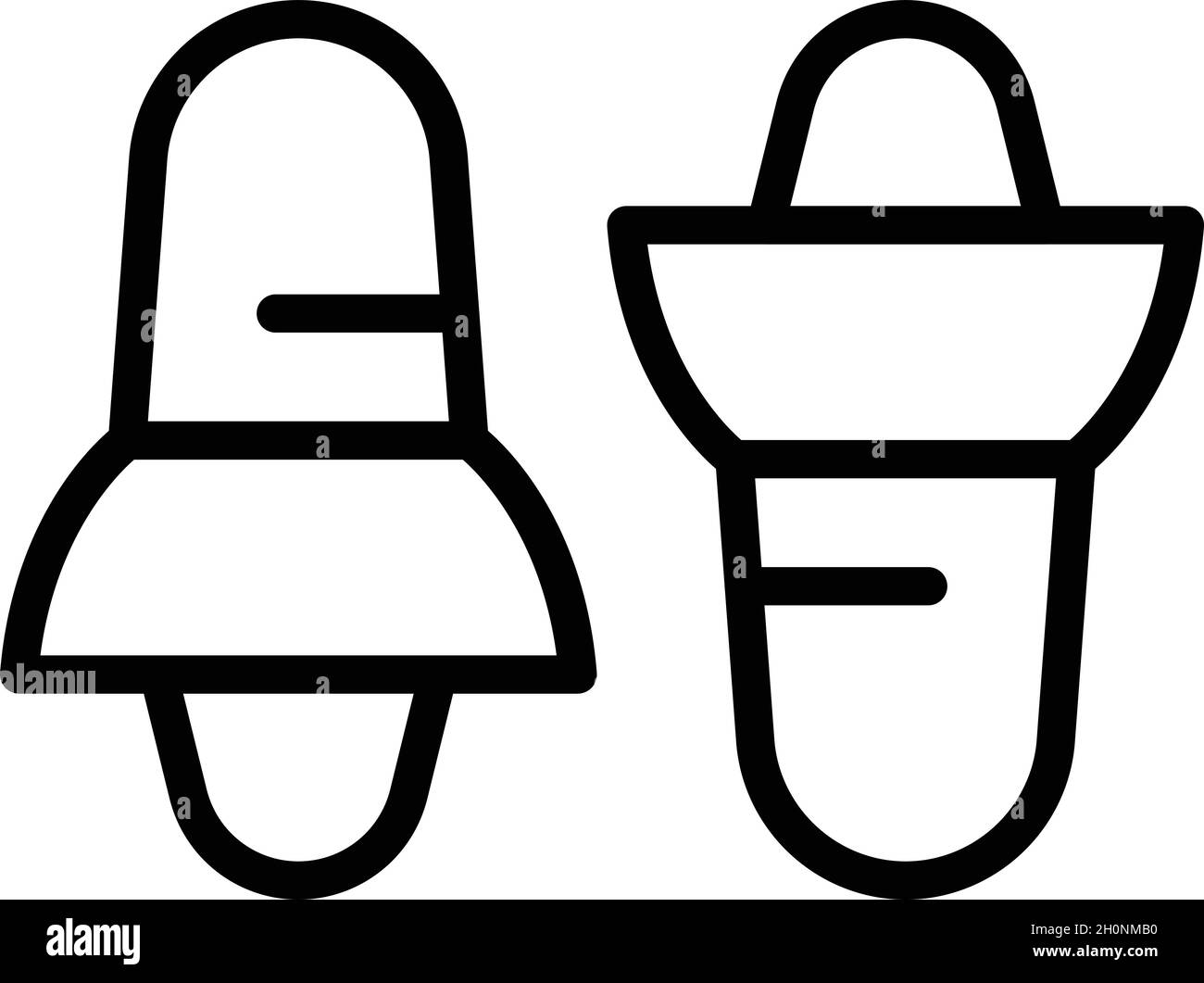 Earplugs reduction icon outline vector. Noise auditory. Listen protection Stock Vector