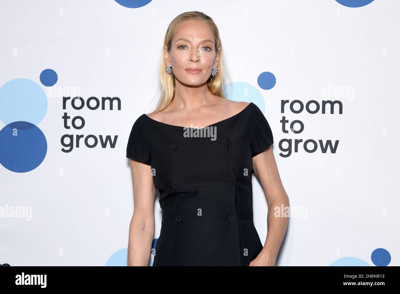 New York, USA. 13th Oct, 2021. Actress Uma Thurman hosts and attends