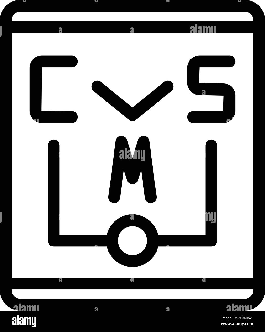 Cms paper icon outline vector. Code system. Website html Stock Vector ...