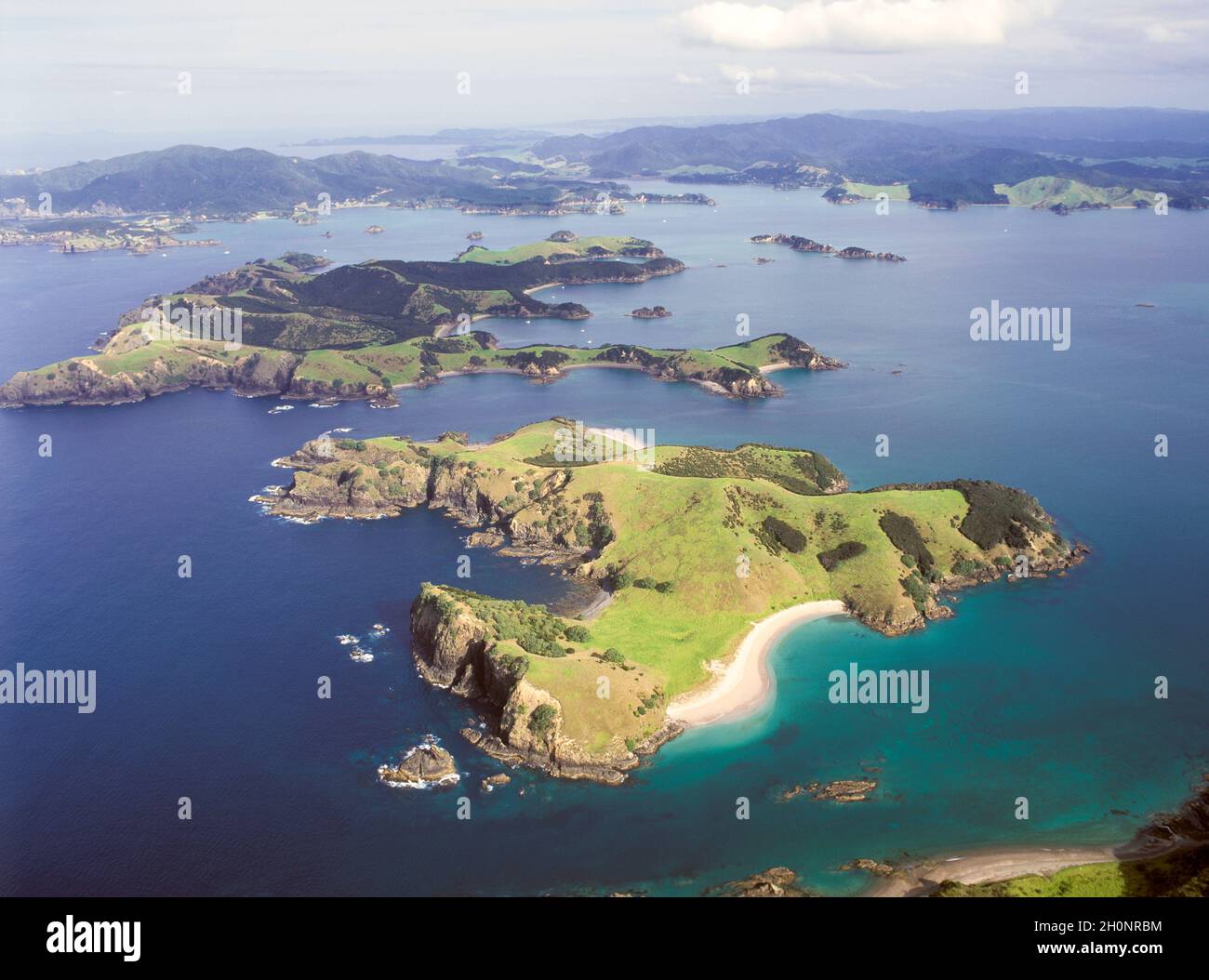 The Bay of Islands on the north island of New Zealand. Stock Photo