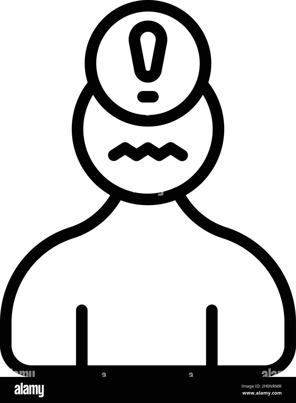 Depressed man icon outline vector. Panic attack. Mental disorder Stock ...