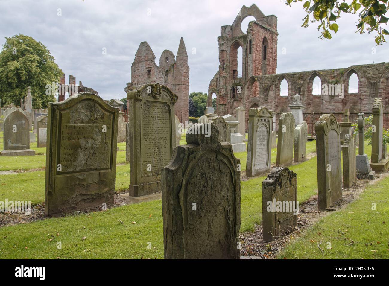 Closeup shot with Arbroath Abbey in the UK. Stock Photo