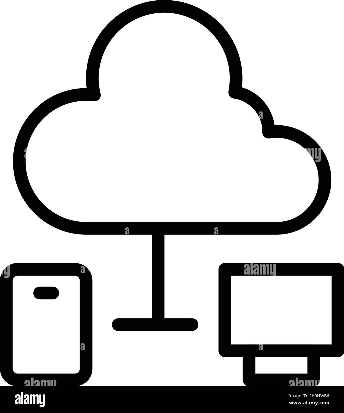 Cloud network icon outline vector. Code verification. Secure ...