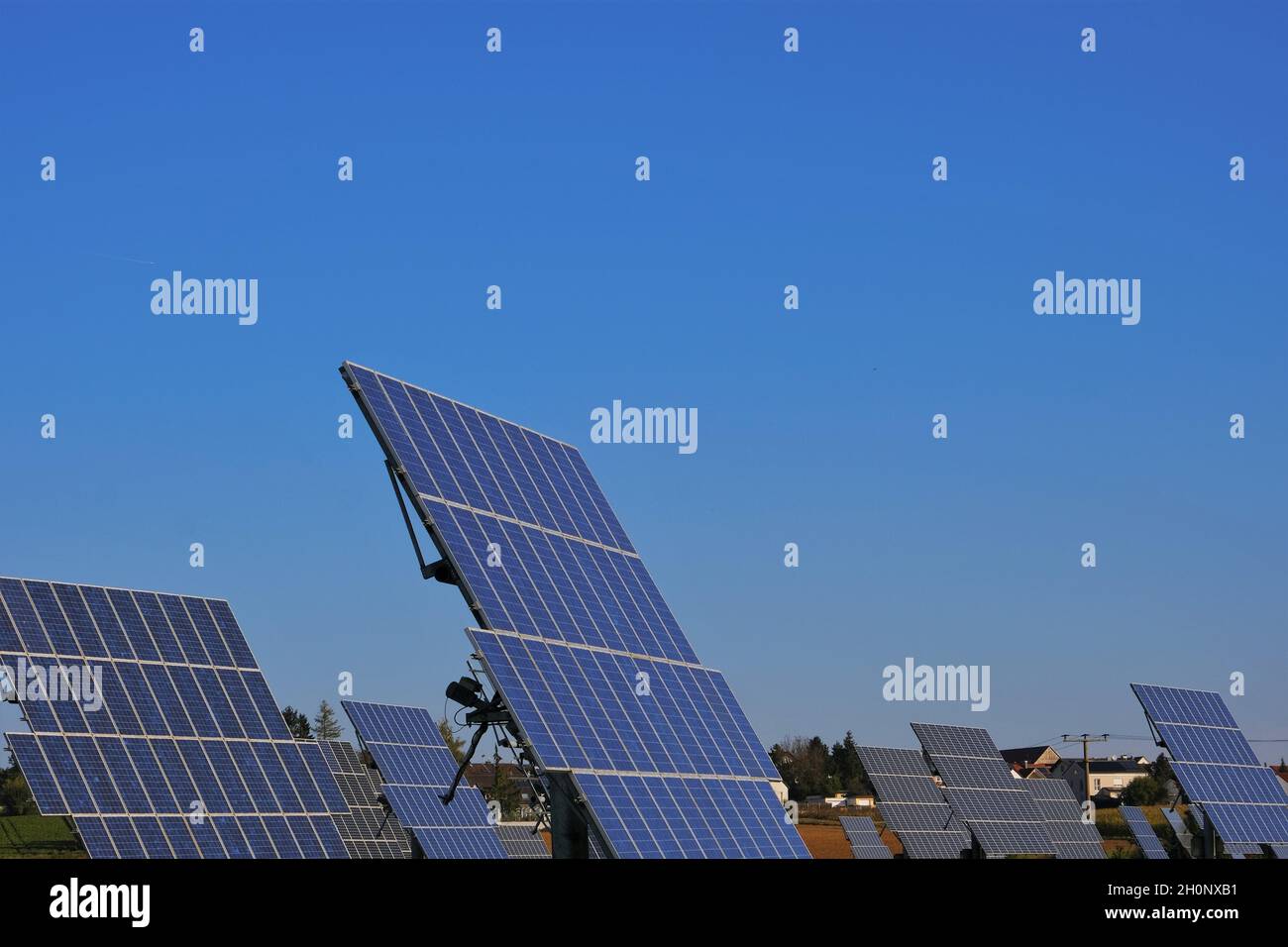 Solar energy. renewable energy.solar power farm.Solar panels field. renewable energy from nature.solar power . Alternative energy sources. Stock Photo