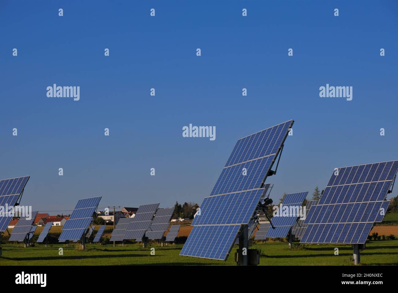 Solar energy. renewable energy.solar power farm.Solar panels field. renewable energy from nature. Alternative energy sources. Stock Photo