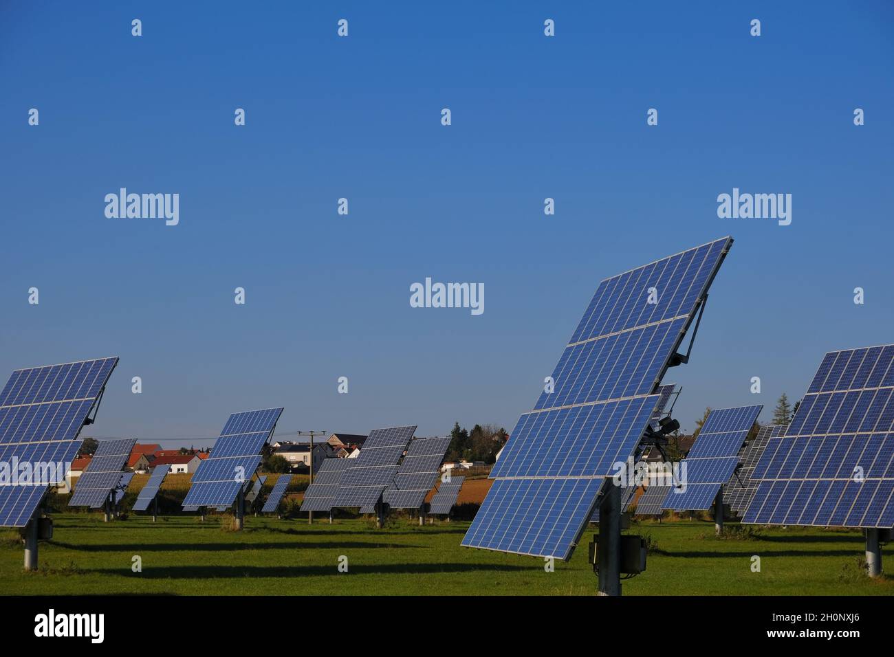 Solar energy. renewable energy.solar power farm.Solar panels field. renewable energy.solar power technology. Alternative energy sources. Stock Photo