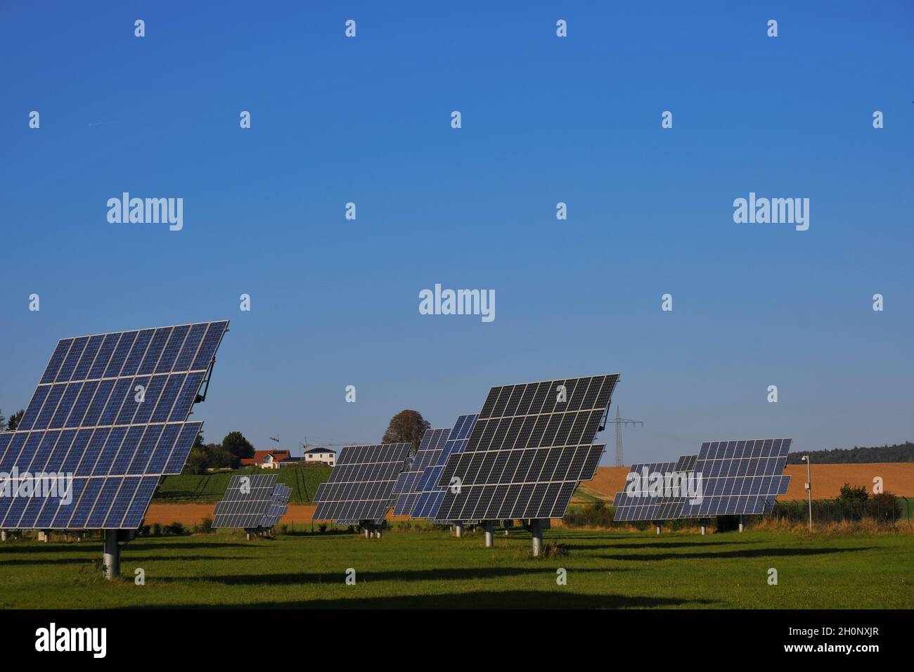 Solar energy. renewable energy.solar power farm.Solar panels field. renewable energy from nature.solar power technology. Alternative energy sources. Stock Photo