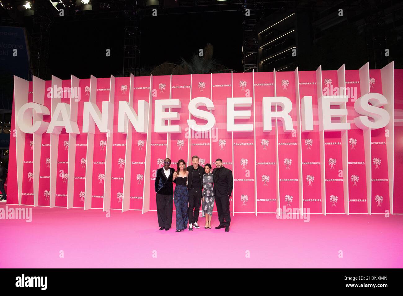Marco Prince, Nicolaj Coster-Waldau, Sigal Avin, Naidra Ayadi and Salvatore Esposito attend the closing ceremony during the 4th edition of the Cannes International Series Festival (Canneseries) in Cannes, on October 13, 2021, France. Photo by David Niviere/ABACAPRESS.COM Stock Photo