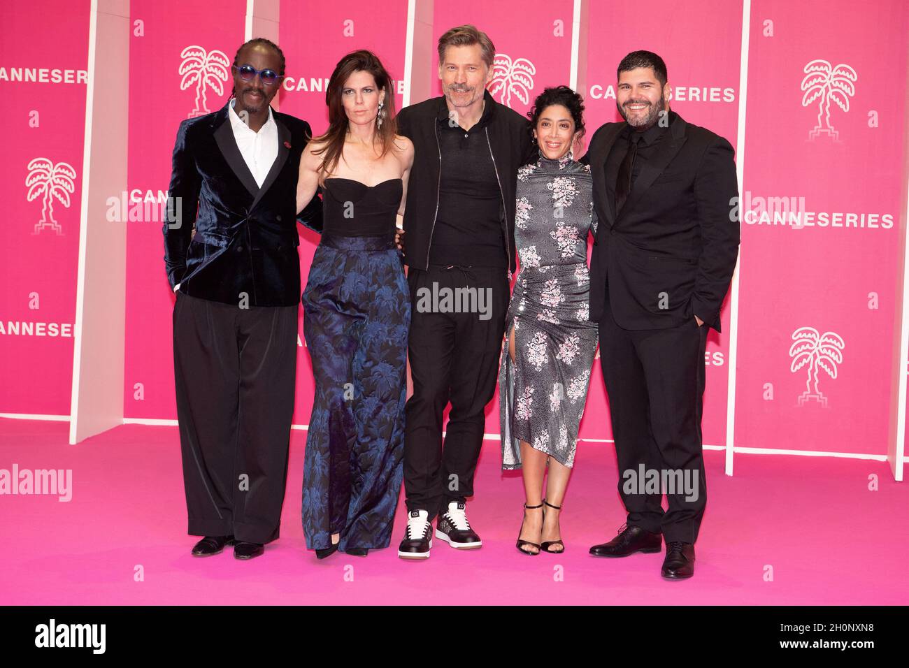 Marco Prince, Nicolaj Coster-Waldau, Sigal Avin, Naidra Ayadi and Salvatore Esposito attend the closing ceremony during the 4th edition of the Cannes International Series Festival (Canneseries) in Cannes, on October 13, 2021, France. Photo by David Niviere/ABACAPRESS.COM Stock Photo