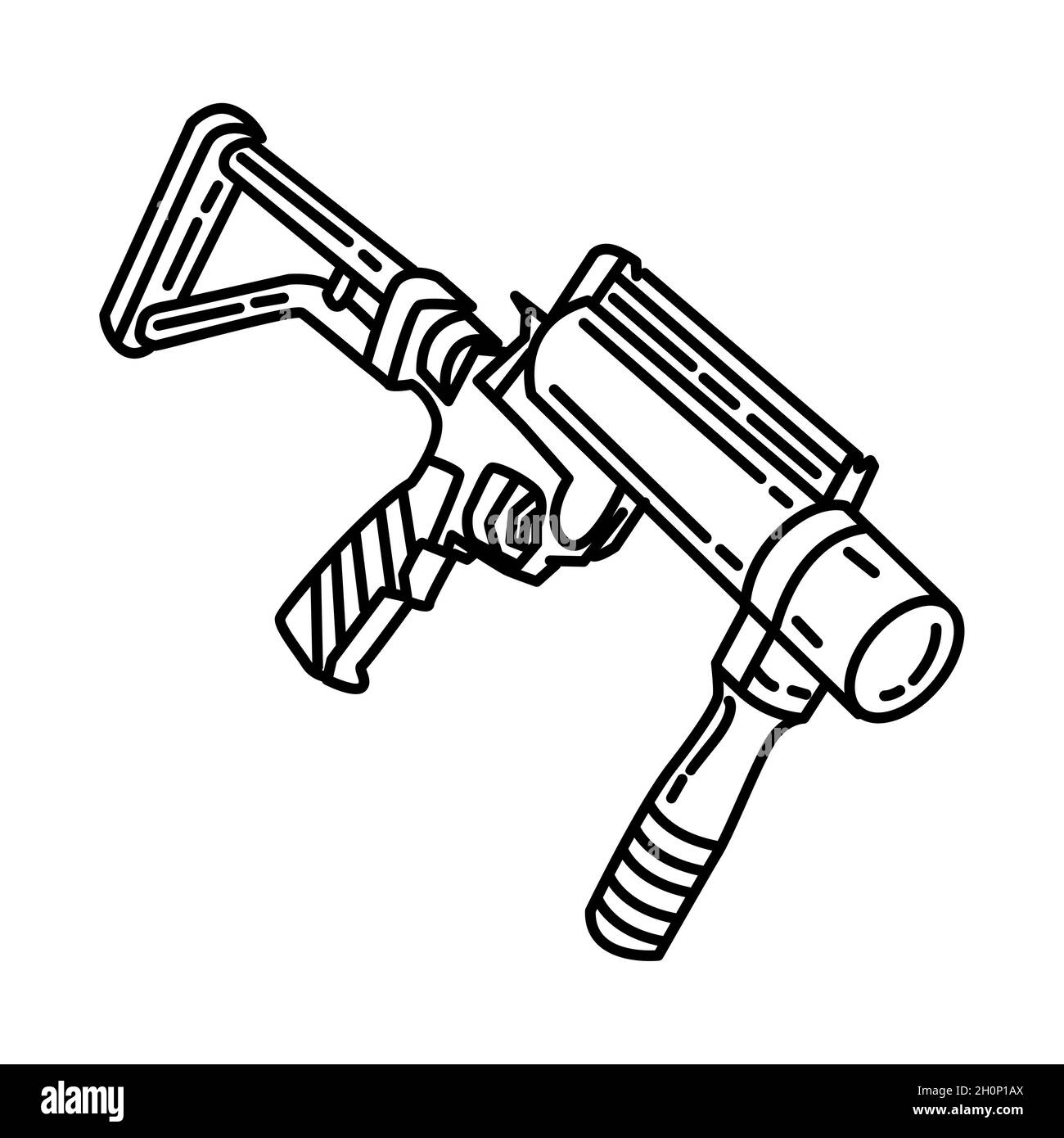 Police Gas Launcher Part of Police Equipment and Accessories Hand Drawn Icon  Set Vector Stock Vector Image & Art - Alamy